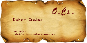 Ocker Csaba névjegykártya