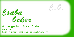 csaba ocker business card